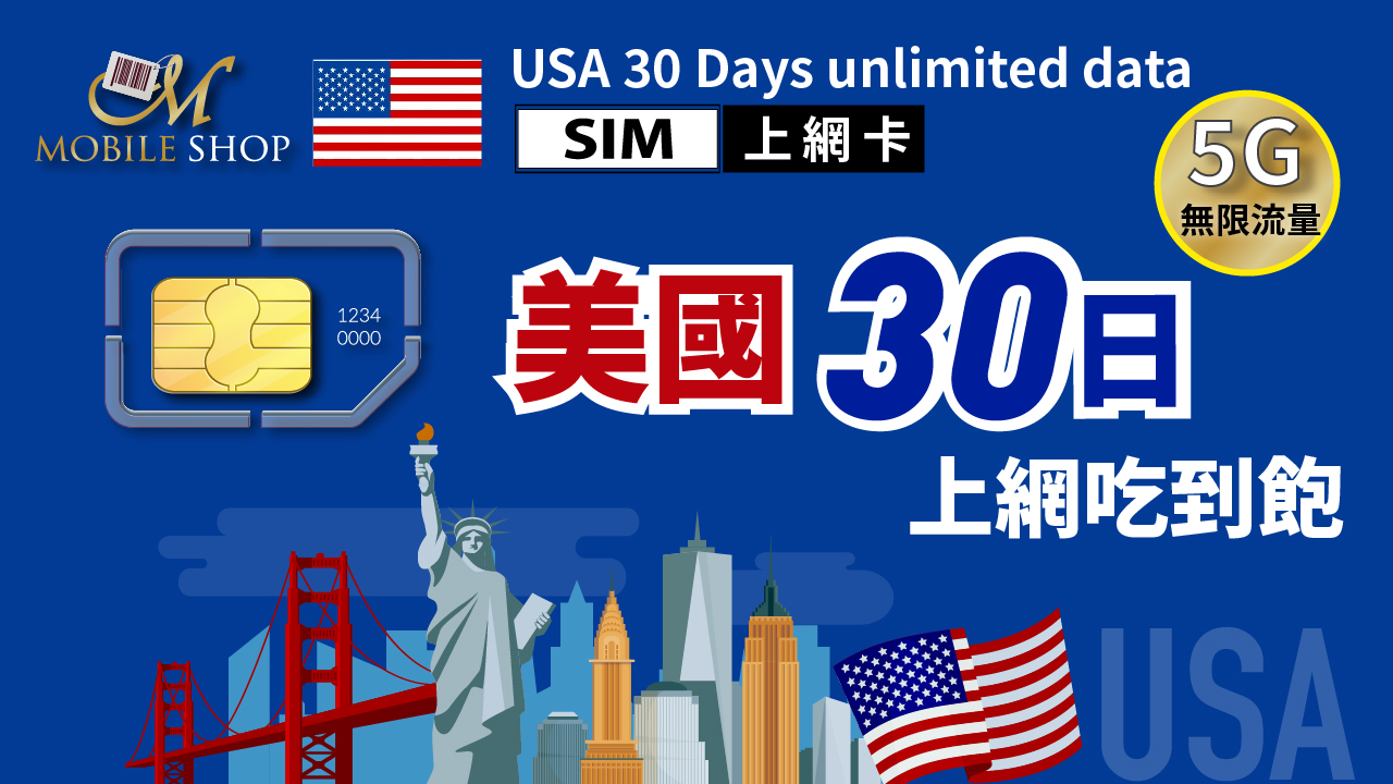SIM U.S.A. 30 Days/Unlimited data